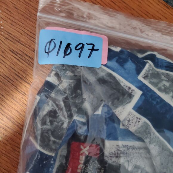 Avirex USA Naval Hawaiian Shirt Mens 2XL Blue Military Postcard AOP VTG 90s Y2K - Picture 13 of 13